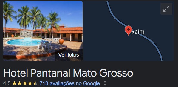 image Foto do Google Meu Negócio do Hotel Pantanal Mato Grosso.