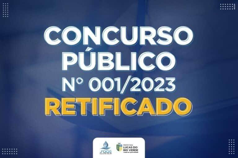 Saae publica retificações do Concurso Público nº 001/2023
