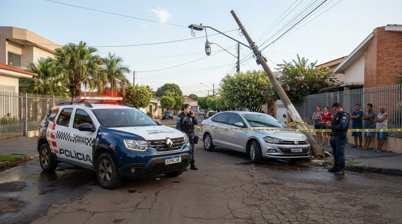 Motorista embriagado bate carro em poste, foge para mercado e acaba preso pela PM em Mato Grosso
