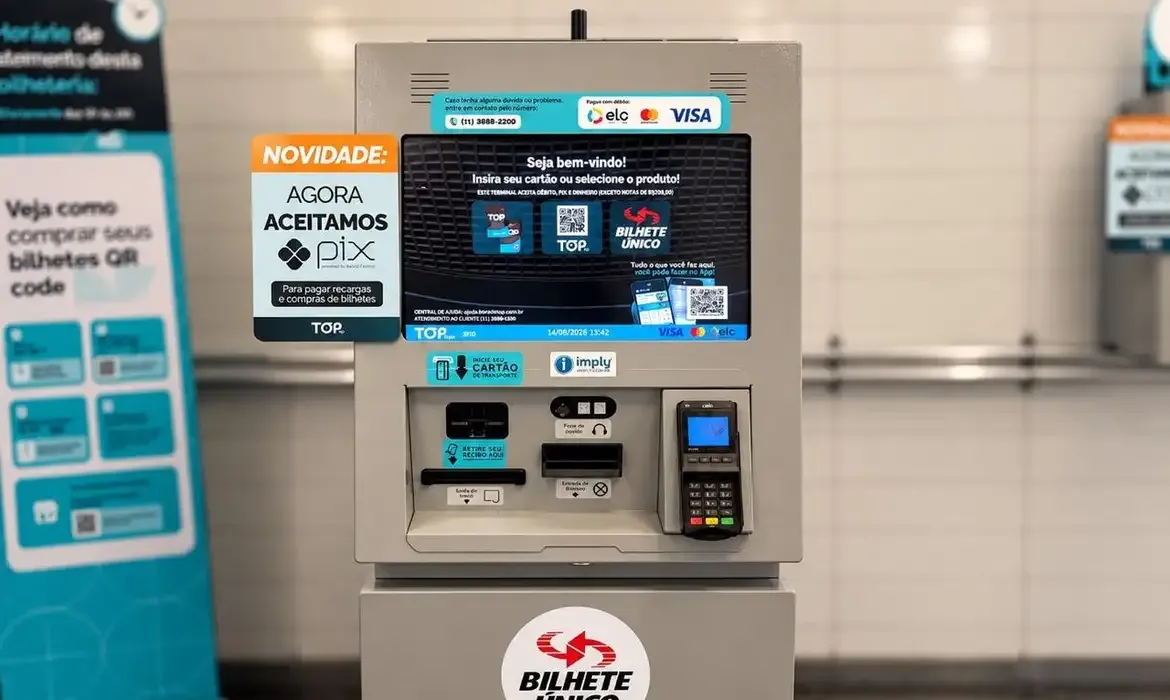 Pix chega às máquinas de autoatendimento do metrô de São Paulo