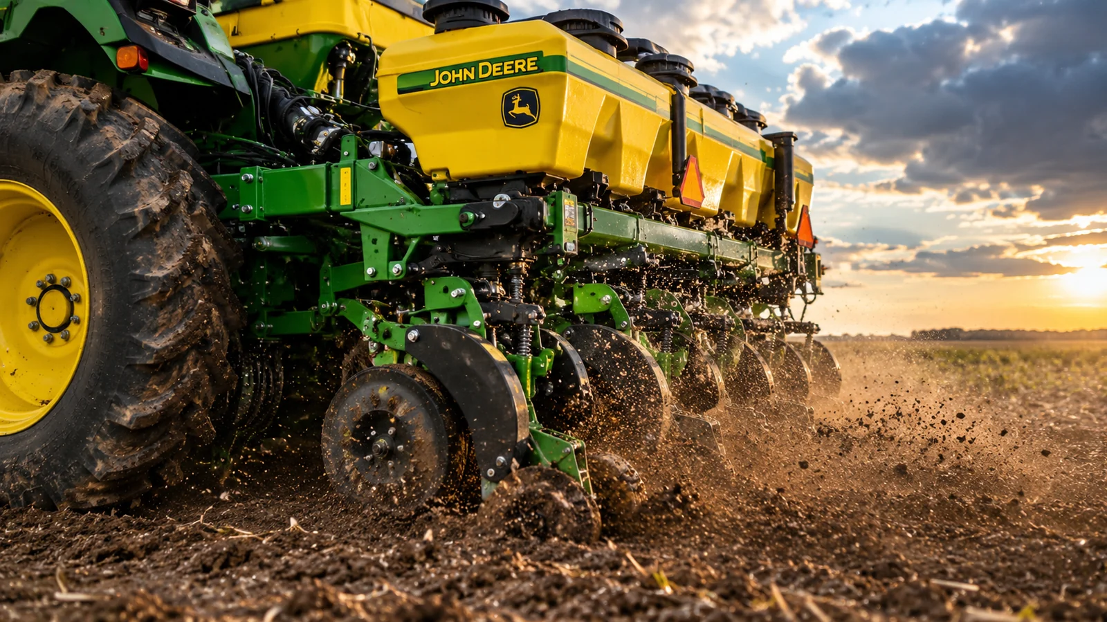 Plantadeira John Deere em ação 1600×899